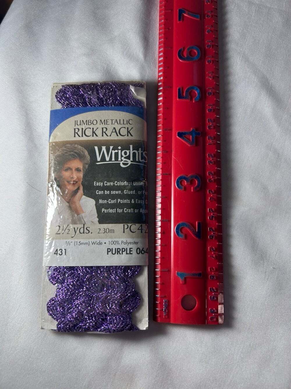 Wrights purple sparkling wavey bias tape2 1/2 yards 064